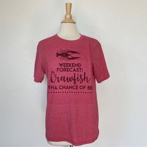 Red Short Sleeve Crewneck Crawfish Graphic T-Shirt